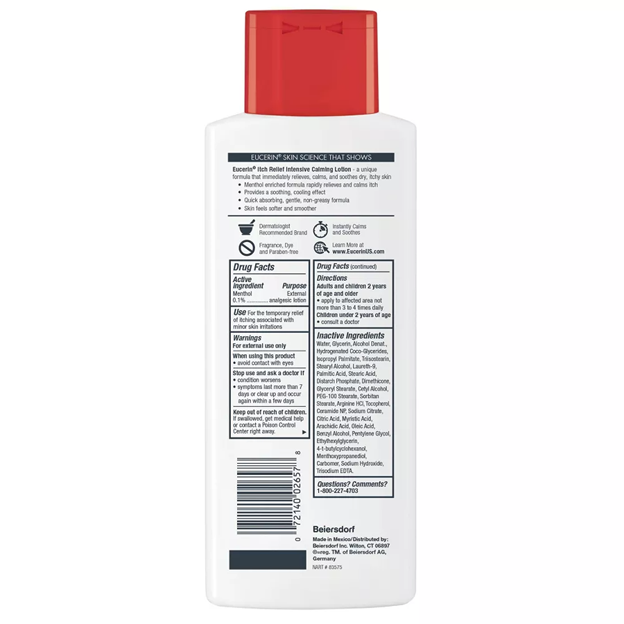 Eucerin Itch Relief Intensive Calming Lotion For Sensitive Dry Skin - 8.4 Fl Oz