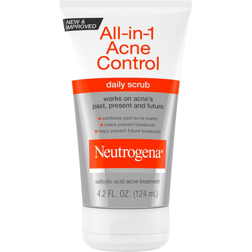 Neutrogena All In 1 Acne Control Daily Scrub 4.2 Fl Oz Tube